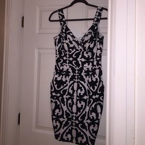 Black and White Sleeveless Dress