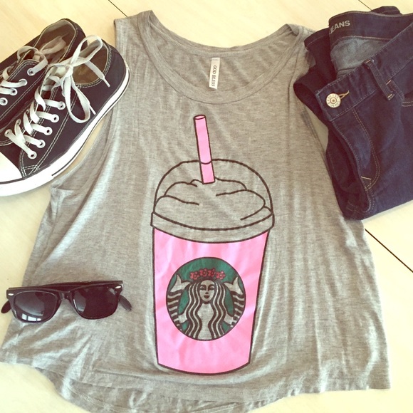 "Frappuccino" cropped tank top
