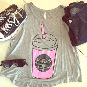 "Frappuccino" cropped tank top