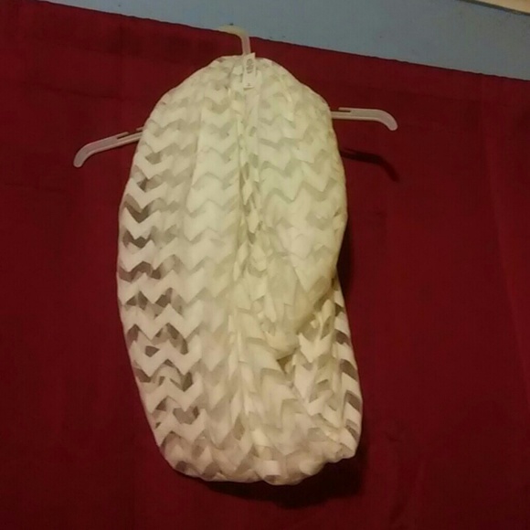 White Cutout Chevron Infiniti Scarf