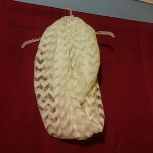 White Cutout Chevron Infiniti Scarf