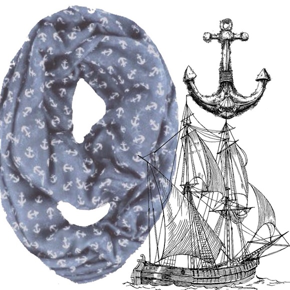Preppy anchor infinity scarf