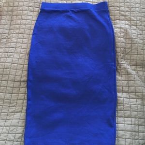 Royal blue A-line skirt