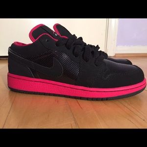 Pink and black Size 4.5 (US Size) Jordan's