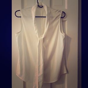 CK Silk neck-tie blouse - white/medium