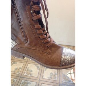 Brown Sequin Boots