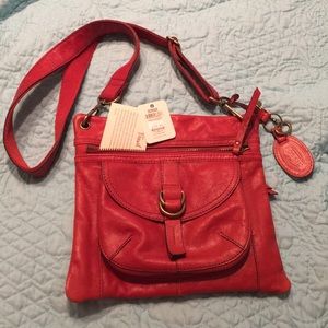 Orange Fossil Crossbody Bag