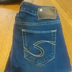 Silver dark wash skinny jeans