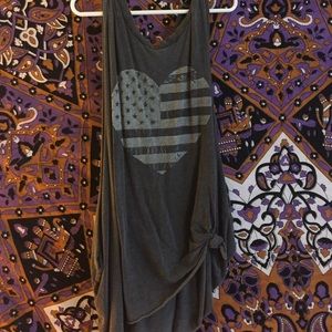 Gray side slit cut shirt