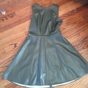 Vince Camuto faux leather fit and flare dress