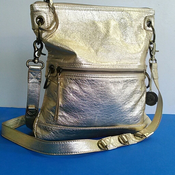 THE SAK Messenger Golden Leather Convertable Bag