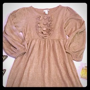 Gold Sparkle Sweater Dress