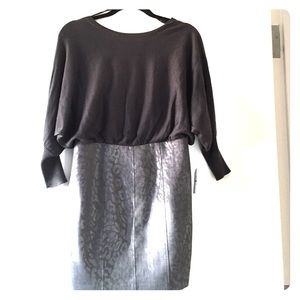 Twofer Sweater / Printed Mini Dress