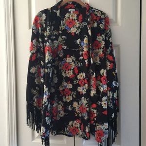 Floral Fringe Kimono