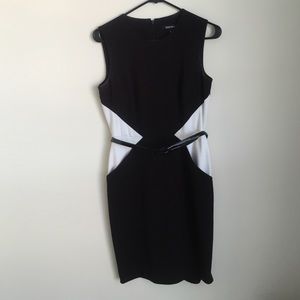 Black and white fitted dress size 2