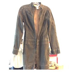 Long Army green jacket.
