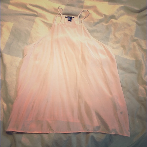 Baby pink silky high neck tank