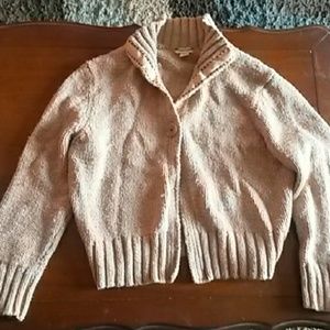 Tan 3/4 sleeve crop top sweater