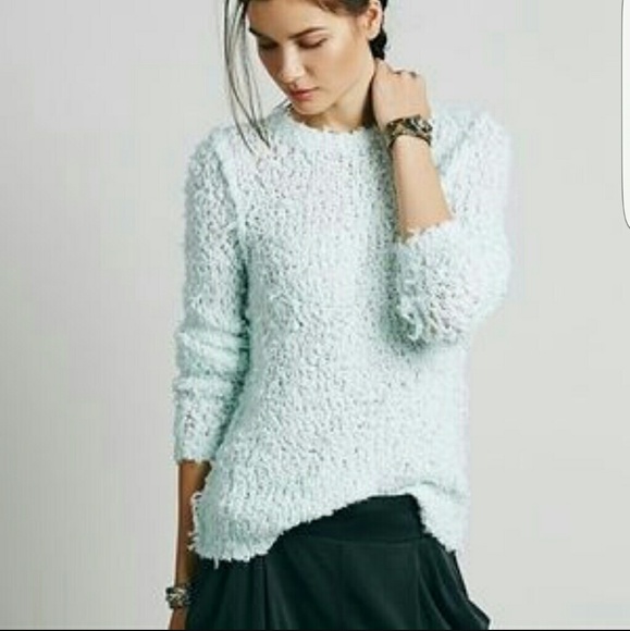 Free People mint chunky sweater