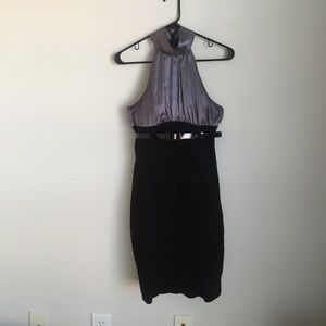 Black and silver fitted dress