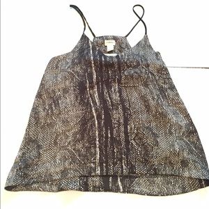 Snakeskin printed silk tank