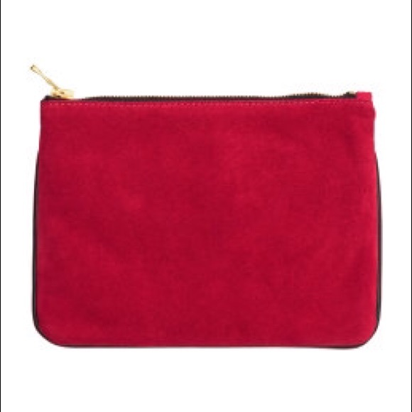 Balmain x H&M Red Suede & Leather Clutch - Picture 2 of 3