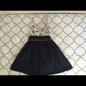 Blue and floral dress