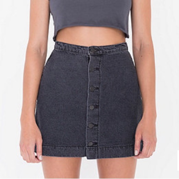 American Apparel button up denim skirt