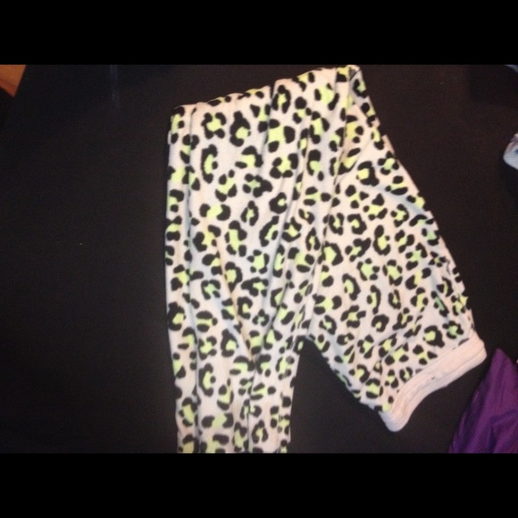Neon yellow Cheetah pj pants.
