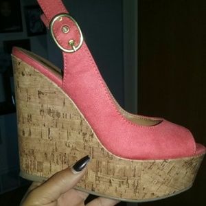 Coral wedge sandals. ✨Final Price Drop!✨