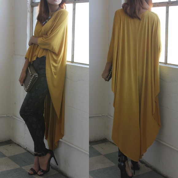 LOWEST 💜 "Another Moon" Maxi Poncho High Low Top - Picture 4 of 4