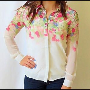 Floral button-up blouse