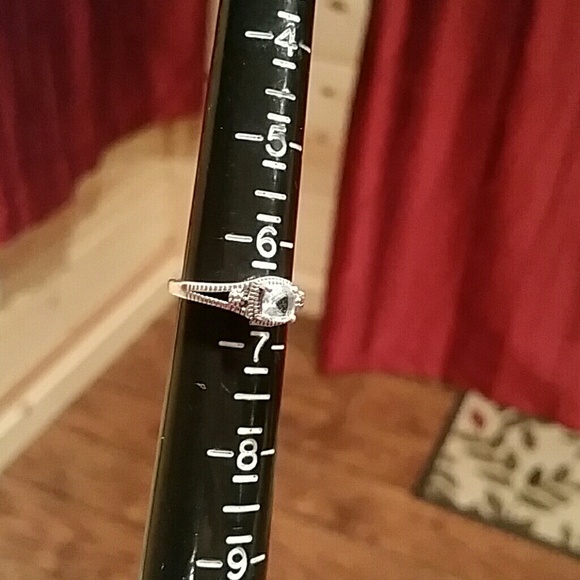 💍 925 SILVER, DIAMOND, AND BLUE GEMSTONE RING - Picture 4 of 4