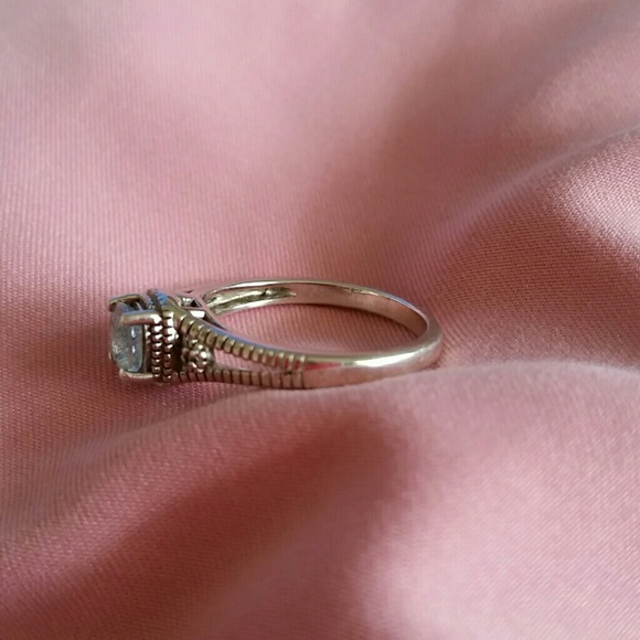 💍 925 SILVER, DIAMOND, AND BLUE GEMSTONE RING - Picture 3 of 4