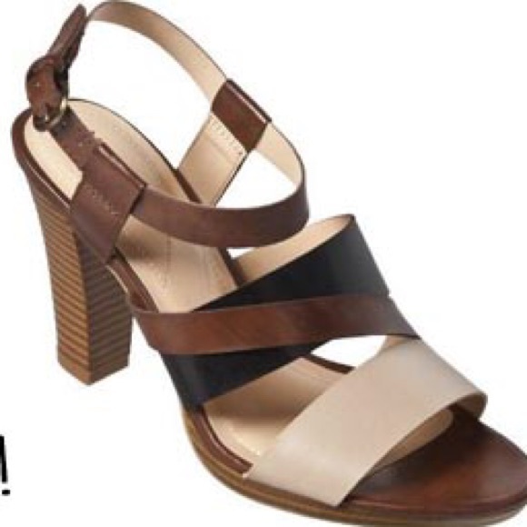 Merona heeled sandals/ brown/ multi color/ size 9