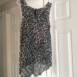 I-N-C High Low Leopard Top