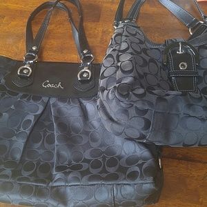 (2) Coach black shoulder bags