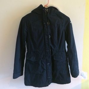 Navy blue/wool inside parka from Abercrombie Kids