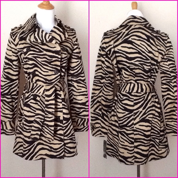 NWT Lauren Ralph Lauren Zebra Print Trenchcoat