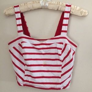 Forever 21: Red & White Striped Crop Top