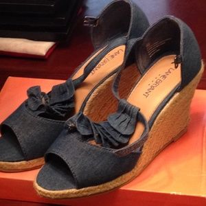 $10 blue jean like wedges. Nwot