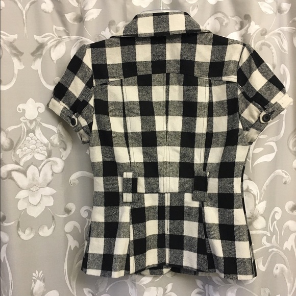 Plaid short sleeve top / jacket - Picture 2 of 2