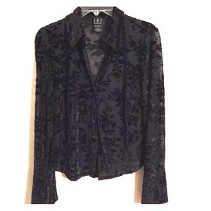 INC sheer black top size M