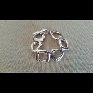 Bold sterling geometric bracelet