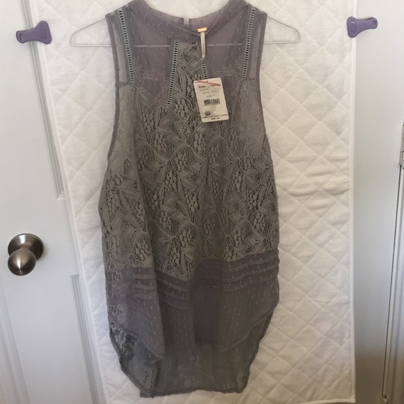 Free People Tops - FREE PEOPLE "MISTY BLUE" shirt size small NWT!!!