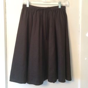 Black linen circle skirt
