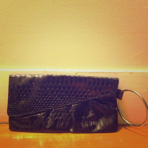 Cute faux croc clutch