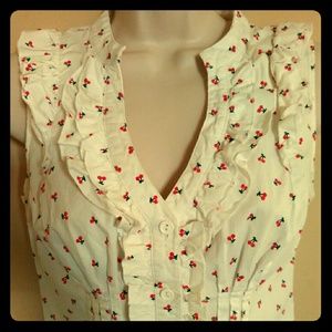🏈 Sweet Cherry Print Sleeveless Blouse