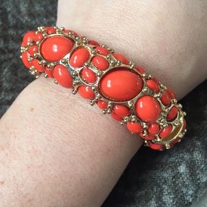 Enamel and gold hinged statement bracelet