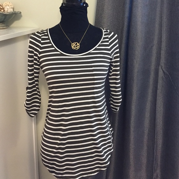 Olive striped tunic